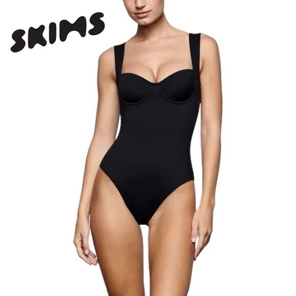 SKIMS Other - SKIMS Shaping Swim Underwire One Piece Swimsuit Onyx Small NWOT